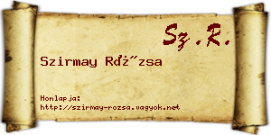 Szirmay Rózsa névjegykártya