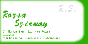 rozsa szirmay business card
