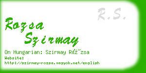 rozsa szirmay business card